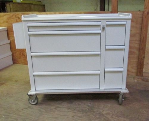 Specialty cart metal medicine or tool cabinet 45&#034;x 21&#034;x40&#034; 7 drawers,lockbox vg+ for sale