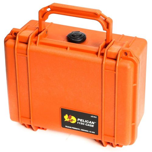 Pelican 1150 orange case fits gopro camera waterproof &amp; dust proof - made in usa for sale
