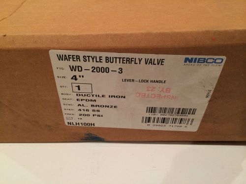 Nibco Wafer Style Butterfly Valve 4&#034; Lever Lock Handle NLH100H WD-2000-3