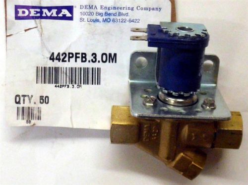 Dema 0442p 24v,  1/4 &#034;, .250 orifice, 125 psi solenoid valve normally closed, brass for sale