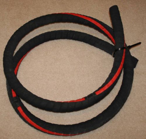 Lot of 5 heavy duty reinforced rubber suction hose 1 1/8&#034; length: 9&#039; 10&#034; (10&#039;) for sale