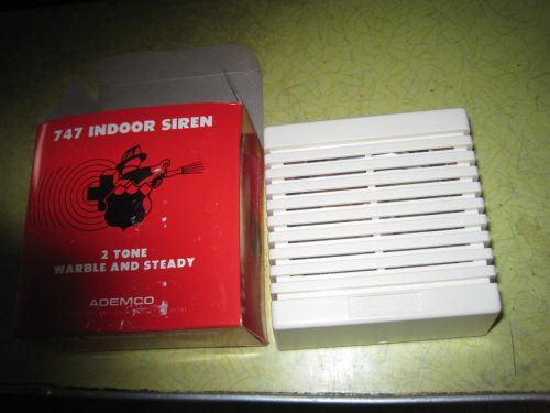 ADEMCO 747 INDOOR SIREN-12V-2 TONE WARBLE &amp; STEADY-NEW