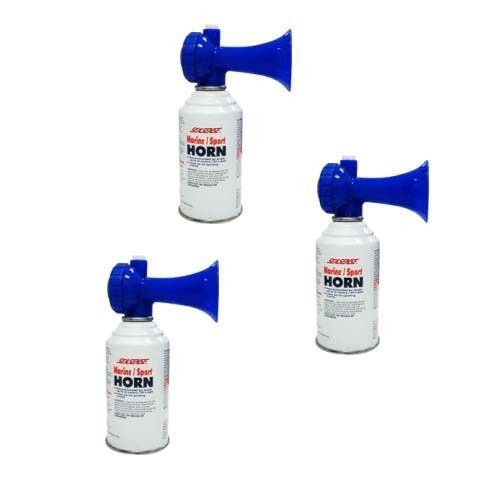 New  Boating Marine Safety, Overhead Work Warning Sport  8oz Air Horns - 3 CANS