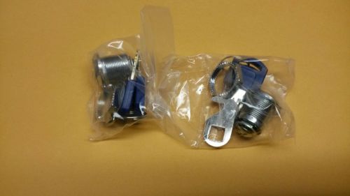 (2) alliance 5/8 cam locks for cabinets, drawers, mail box, etc.. 4 blue keys for sale