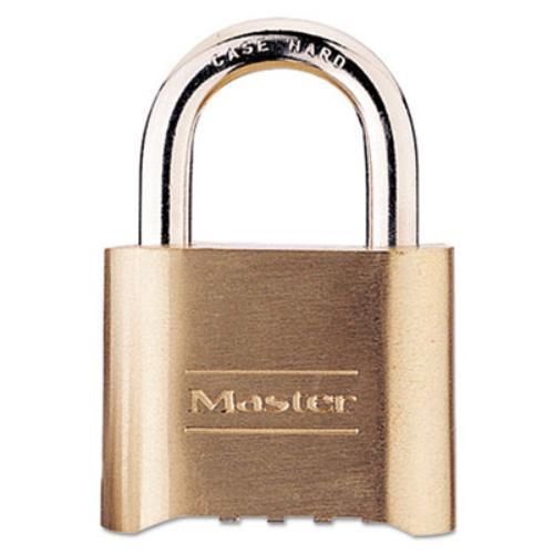 Master Lock 175 Resettable Combination Padlock, Brass, 2&#034;, Brass Color, 6/box