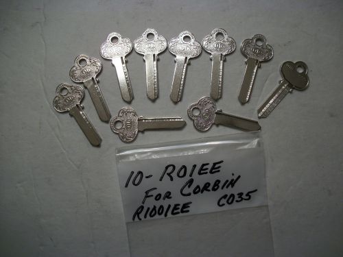 Locksmith LOT of 10, Key Blanks for CORBIN, R01EE, ILCO R1001EE, CO35
