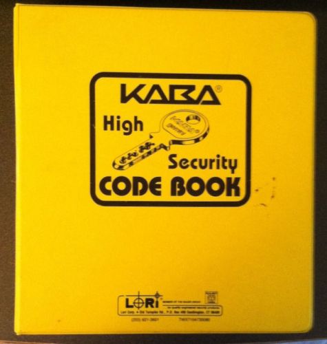 Vintage 1985 Kaba Gemini High Security Code Book &amp; Bitting Specifications