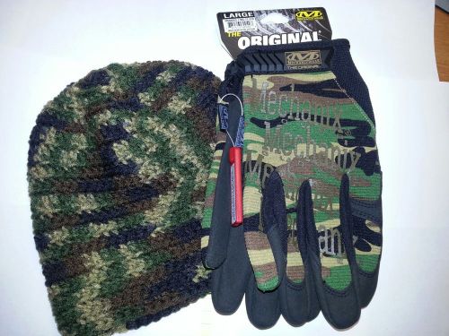 MECHANIX WEAR MG-71-010 Mechanics Gloves, Camo, L, with HANDMADE BEANIE!
