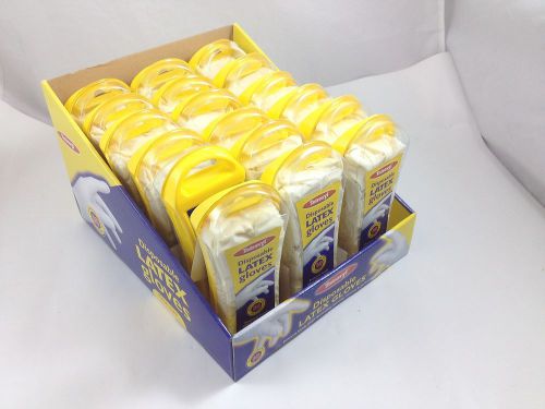 Display Box of 18 Individual Packs of 10 Latex Disposable Gloves ~ 180 Gloves