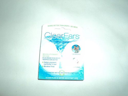 ClearEars Water Absorbing EarPlugs Swiming  Bathing Shower, Carry Case