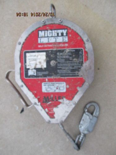 Miller mighty lite rl65 65 ft 65 foot self retracting lifeline fall protector for sale