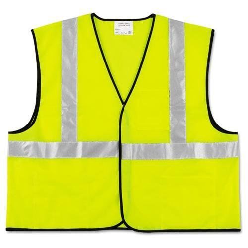 CREWS, INC. VCL2SLXL Class 2 Safety Vest, Fluorescent Lime W/silver Stripe,