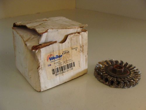 Weiler 13113 standard 4 inch twist wire wheel 1 lot of 5 used some rust for sale