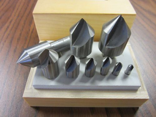 9pcs/set single flute counter sinks, 82 degree, 3/16 to 1&#034; # 540b-100---new for sale