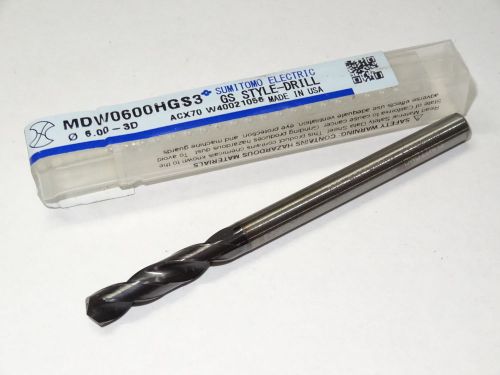 New sumitomo 6.00mm 3xd solid carbide oil coolant-thru stub length gs-drill pvd for sale