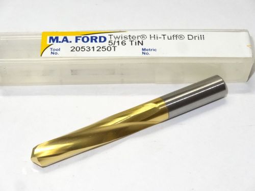 1 new m.a. ford 5/16&#034; 3xd tin screw machine length 135° carbide hi-tuff drill for sale
