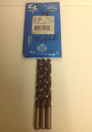 Chicago-latrobe 3/8&#034; jobber length drill split point tiain -#44924 lot of 3 for sale