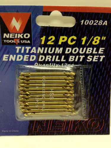 NEIKO TOOLS USA 12 pc 1/8&#034; Titanium Double Ended Drill Bits Industrial Quality