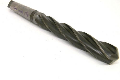 Well used 1-1/4&#034; taper shank core twist drill 1.250&#034; #4mt hss for sale