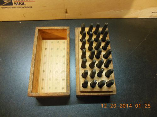 vintage 1/8in. metal letter stamps with fitted box