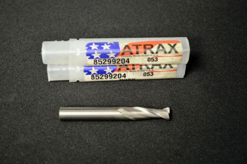 LOT OF 2 ATRAX 85299204 SQUARE END / SINGLE END 5/16 / 2 FLUTE / SOLID CARBIDE