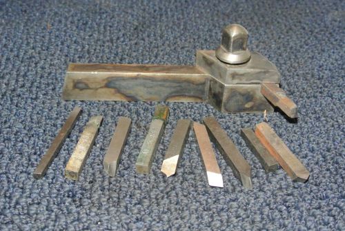 VINTAGE LATHE TOOL HOLDER WITH BITS