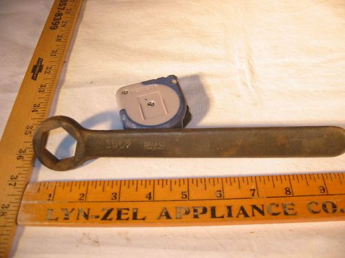 Billings #1907 lathe wrench, 1&#034; or 1 1/16&#034; hex wrench, 9 7/8&#034; oal, vintage for sale