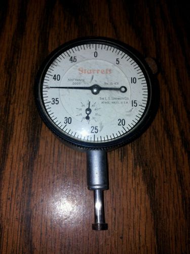 Starrett dial indicator model no. 25-431, .5&#034;-.0005&#034; range, machinist for sale