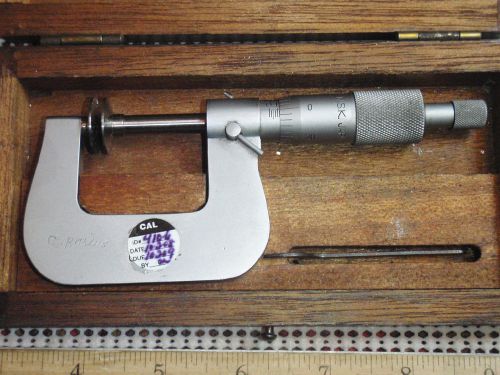 NSK DISC MICROMETER Gear Tooth 0 - 1&#034; w/Gauge Wrench &amp; ORIGINAL WOODEN CASE