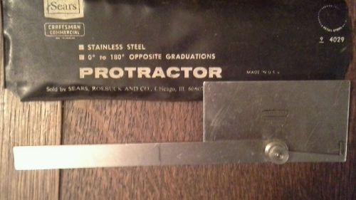 Stainless steel 0 to 180 Protractor, Craftsman 4029