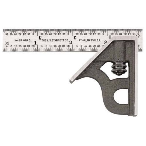 STARRETT 33H-4-4R 2 Piece Combination Square Set - Blade Length: 4&#034;