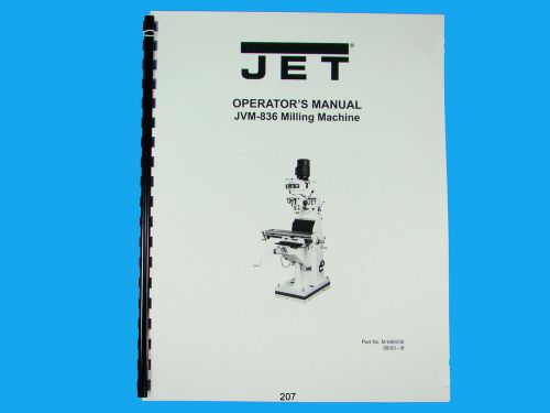 Jet  JVM-836 Milling Machine Operators Manual *207