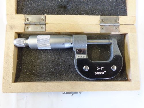 0 - 1&#034; Micrometer .0001 Grads Carbide Faces, Ratcheting Stops, High Quality