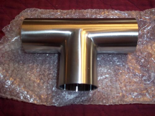 New  2&#034; sanitary butt weld tee, stainless steel, 304l&#034;no reserve&#034; for sale