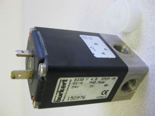 REDUCED!! NEW BURKERT 2-WAY SOLENOID VALVE 330F - ANALYTICAL 316 STAINLESS 24VDC