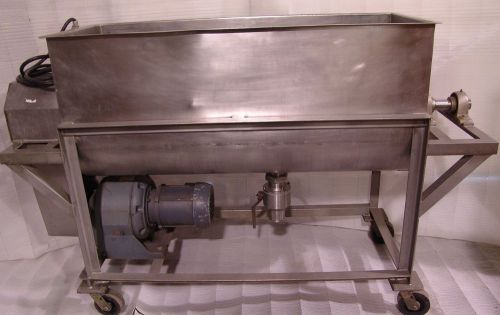paddle mixer, sanitary 20 cu ft 3hp 7 rpm 60&#034; x 24&#034; x28&#034; stainless