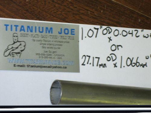Titanium tubing  3al-2.5v  1.07&#034;od x 0.042&#034; wall x 84&#034; for sale