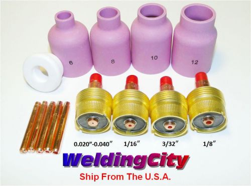 Accessory kit lg gas lens-collet-cup 0.020&#034;~1/8&#034; tig torch 9/20/25 (u.s. seller) for sale
