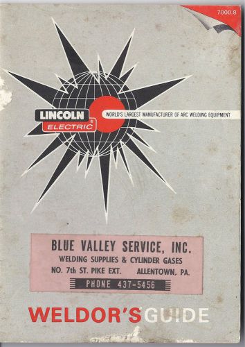 1963 lincoln electric weldors guide mfg of arc equip for sale