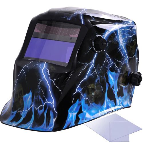 Auto darkening welding hood grinding helmet mask solar ansi ce lightning skull for sale