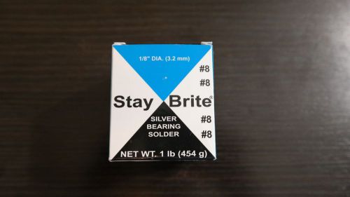 Harris StayBrite 8 Silver Bearing Solder 1/8 1lb *Free shipping