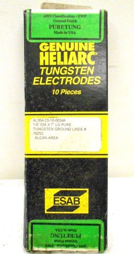 ESAB Heliarc Electrodes, #76Z52 , Pure Tungsten,1/8&#034;, 1-Pkg of 10