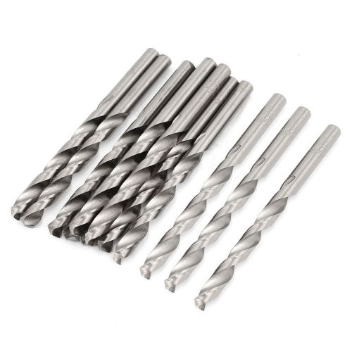 10 pieces 6mm x 65mm straight shank hss twist drill drilling bits silver tone for sale