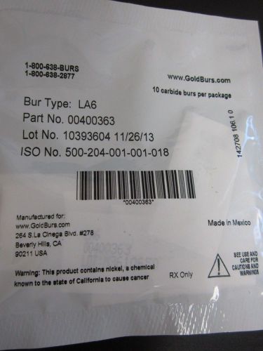 Carbide Bur LA6  Pack of 10