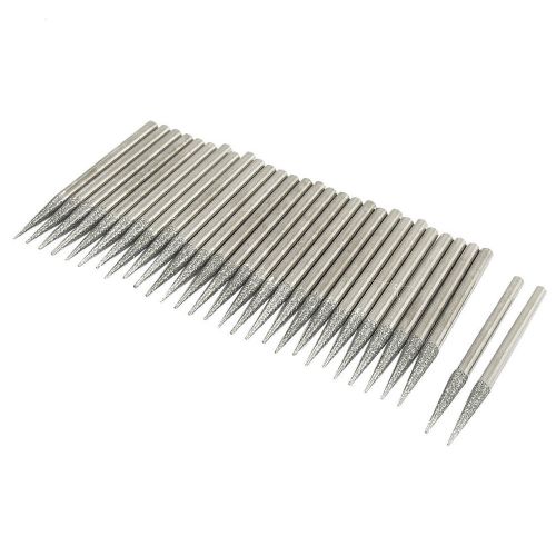 30 Pcs 3mm Shank Diamond Coated Taper Point Tip Grinding Bits Part