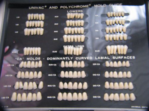 UNIVERSAL DENTAL CO. UNIVAC  AND POLYCHROME TEETH MOLD GUIDE IN CASE
