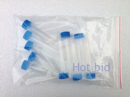 Plastic test tubes centrifuge tubes 10ml V-bottom screw new x20