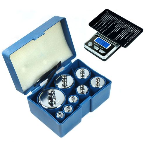 8 pcs 1000g 1kg calibration weight set with free HB-02 500g x 0.1g digital scale