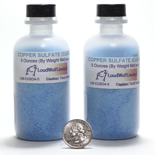 Copper Sulfate Dry fine powder 10 Oz In 2x Plastic bottles (Copper sulfate)  USA