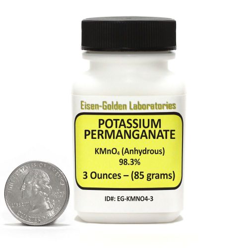 Potassium Permanganate [KMnO4] 98% Pourable Powder 3 Oz in a Mini Bottle USA